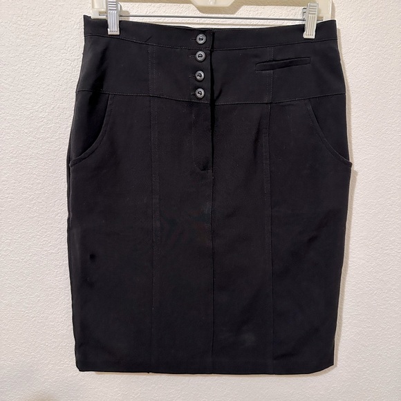 GUC AGB Black Buttoned Paneled Pencil Skirt - Picture 1 of 5